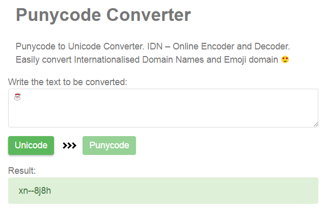 把表情符号转换成 punycode